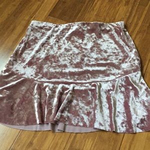 pink velvet skirt